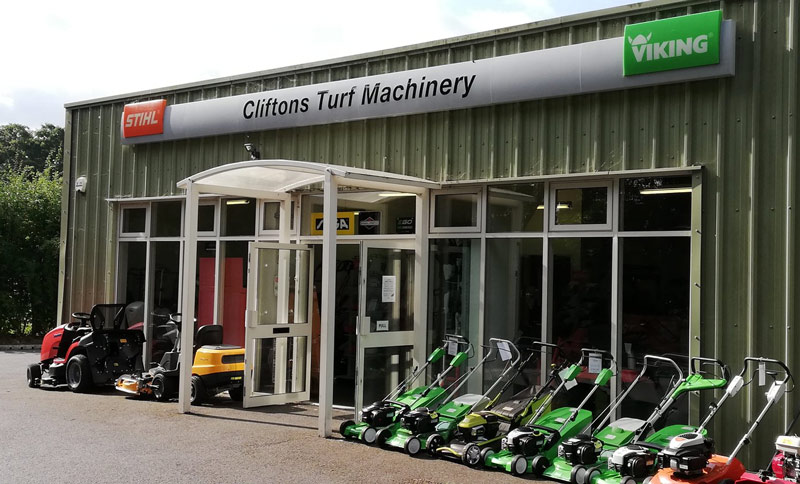 Exterior photo of Clifton's Turf Machinery Shop